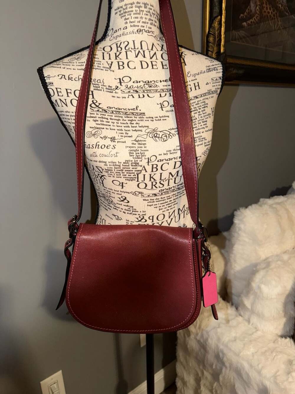 Coach 1941 Saddle Bag 23 in Glovetanned Leather Bordeaux & Fuchsia